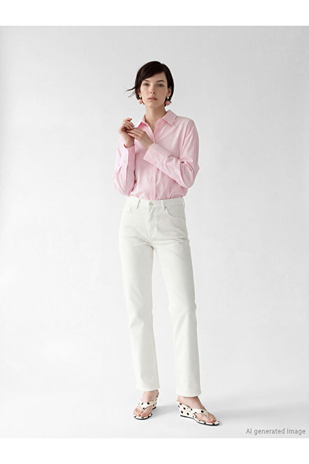 White Straight Fit Women's Jean Pants