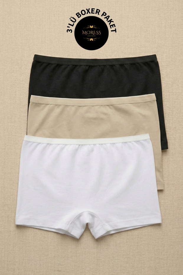 Elastan Kadın Boxer Külot %95 Pamuk %5 Elastan