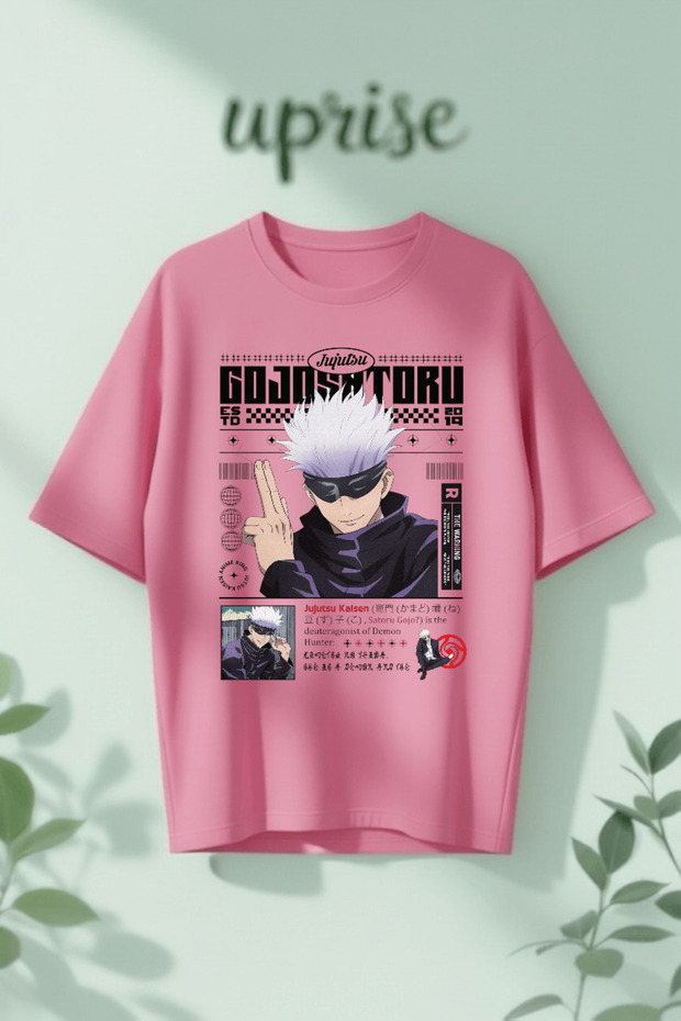 Satoru Gojo Jujutsu Kaisen Printed Cotton Lu Oversized T-Shirt