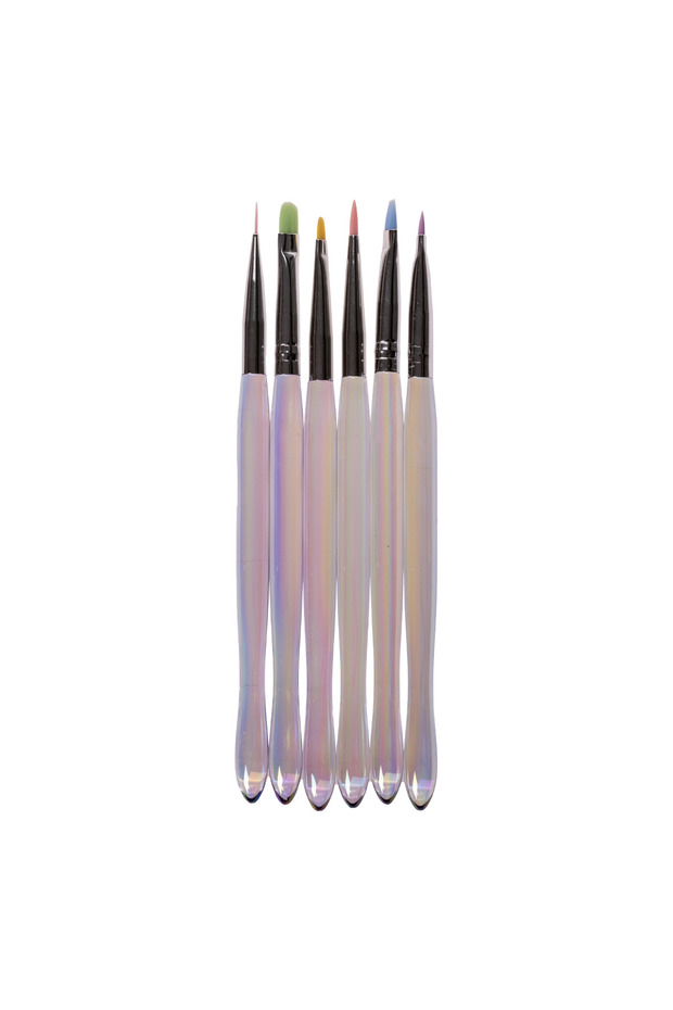 6Pcs Professional Nail Art Drawing and Detail Brush Set Nl-0631