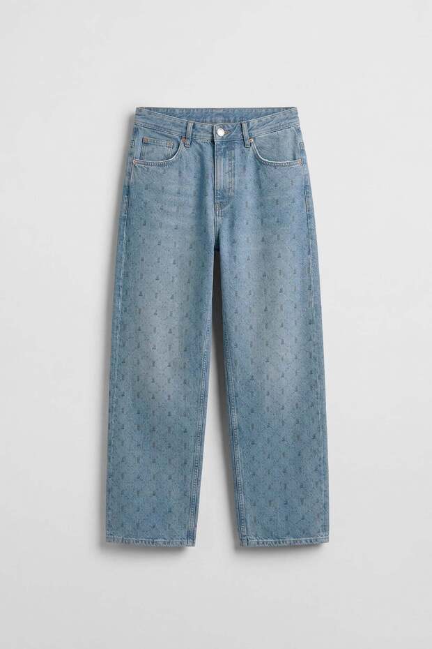 Men's Baggy Vintage Effect Jean Trousers Blue