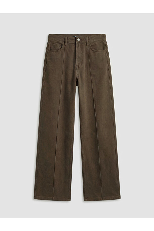 Lcw Jeansbrown Wideleg Women's Jean Pants