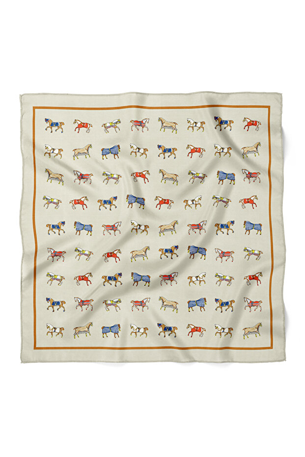 Minimal Horse Pattern Scarf Bandana 70X70 cm
