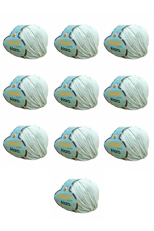Alara Cotton Yarn 10-Pack 50 Gr 140 m Cotton and Acrylic (1919) Amigurumi and Knitting Yarn