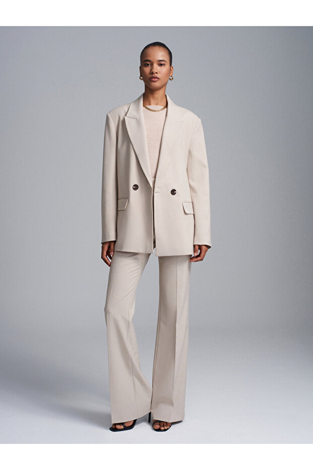 60795 Blazer Ceket-Taş - 4