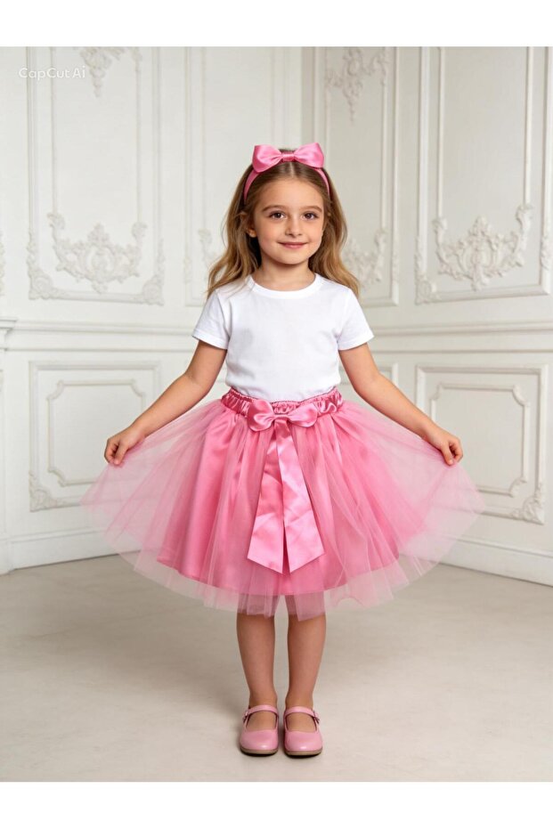 23 April Special Bow Detailed Tutu Girls' Skirt