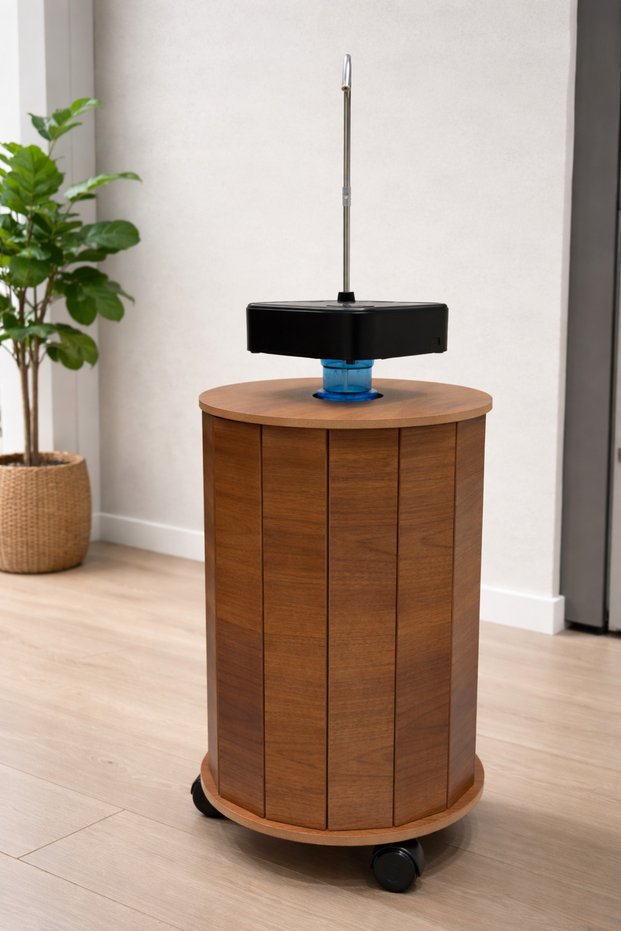 19 Liter Depositable Mdf Water Dispenser Cabinet with Bottle Cover, Wheels, and Hiding Stand (Pump Not Included)