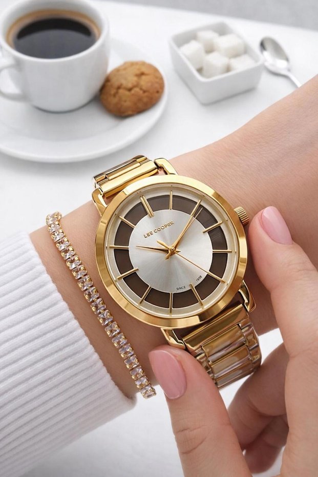 Steel Cord 2 Year Warranty 3 Atm Water Resistant Women Wrist Watch+Bracelet F.G8037.M130
