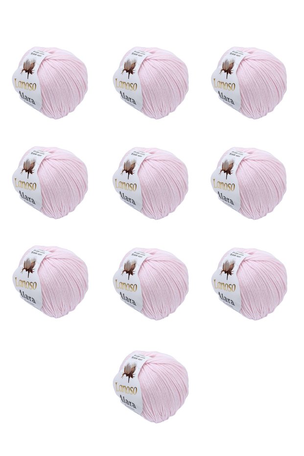 Alara Cotton Yarn 10-Pack 50 Gr 140 m Cotton and Acrylic (1931) Amigurumi and Knitting Yarn
