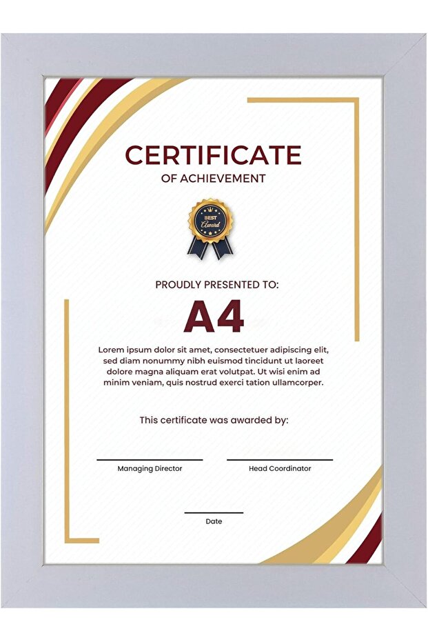 A4 Certificate Frame & Document Frame – Real Glass, Wall Mount & Tabletop Display, Port