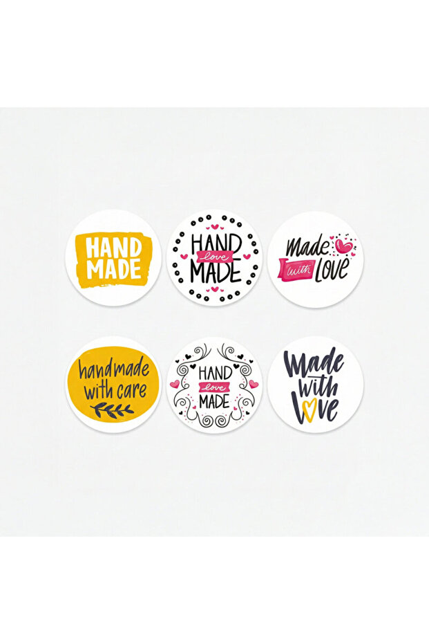 Mixed Hand Made Sticker Set (4X4Cm - 7 Different Models) - 70 Pieces the Most Beautiful Signature of Your Work