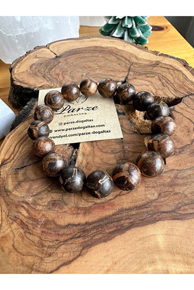 Tibet Agate Natural Stone Bracelet 12 mm