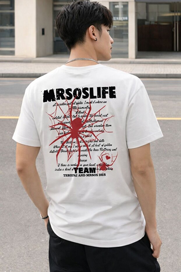 Men Mrsoslife Spider Printed Tshirt