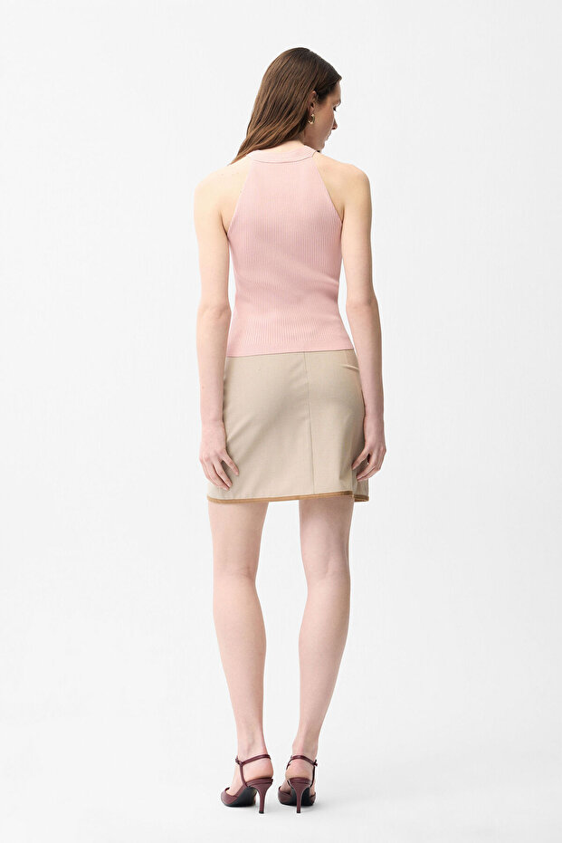 Halter Yaka Triko Bluz - 5