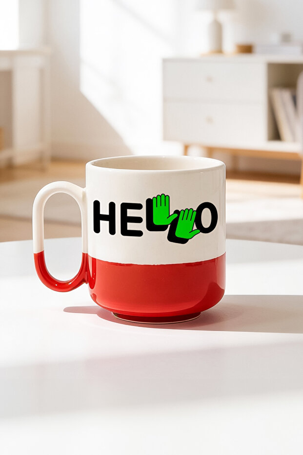 كوب هيلو ديزاين سيراميك مطبوع بتصميم احترافي سعة 330 مل