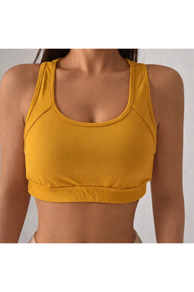 Women's Combed Cotton Sports Bustier Sporty Crop