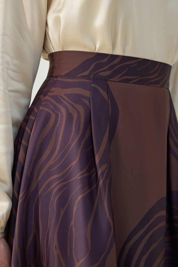 Brown Patterned Skirt - 6