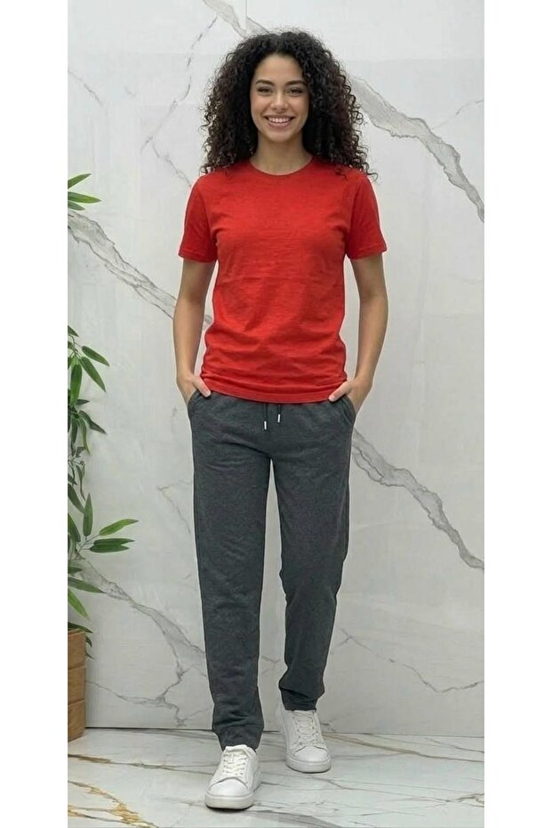 Women's Baggy Model Anthracite Tracksuit Bottom