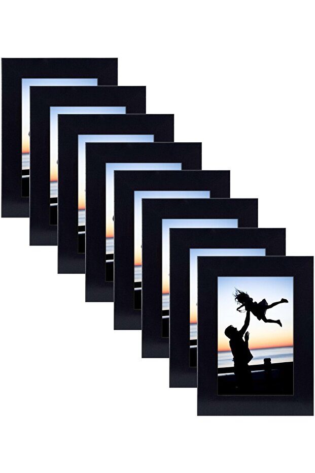 FRAMES & DECOR Photo Real Glass, PVC Vertical Horizontal Tabletop Display, Black, 4x6 Inc