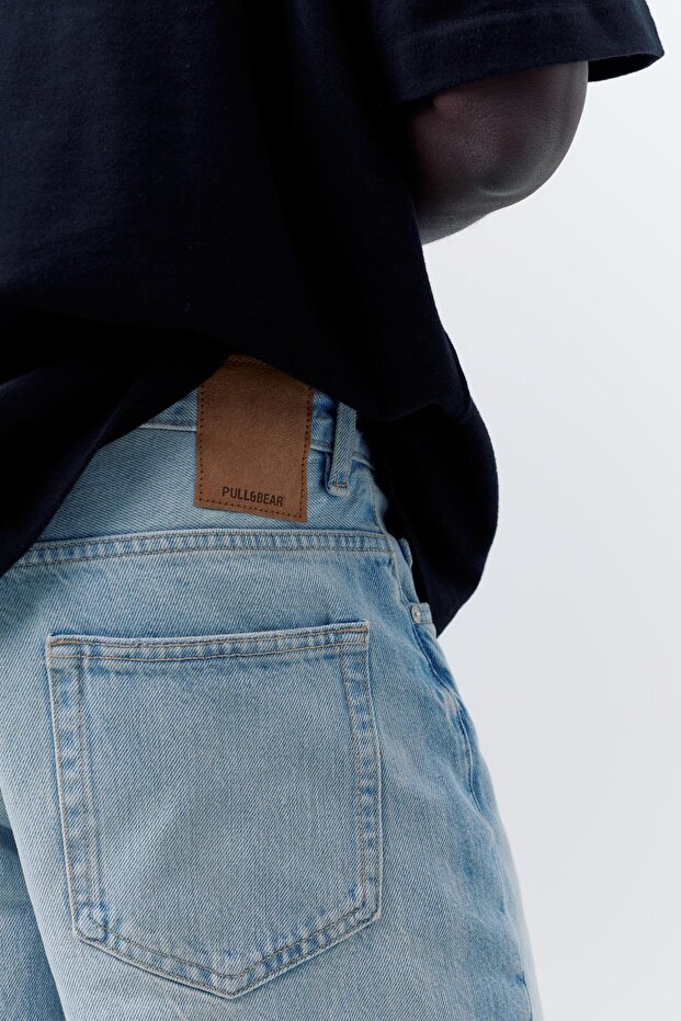 Denim bermuda şort - 4