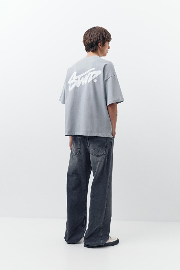 STWD logolu boxy tişört - 5