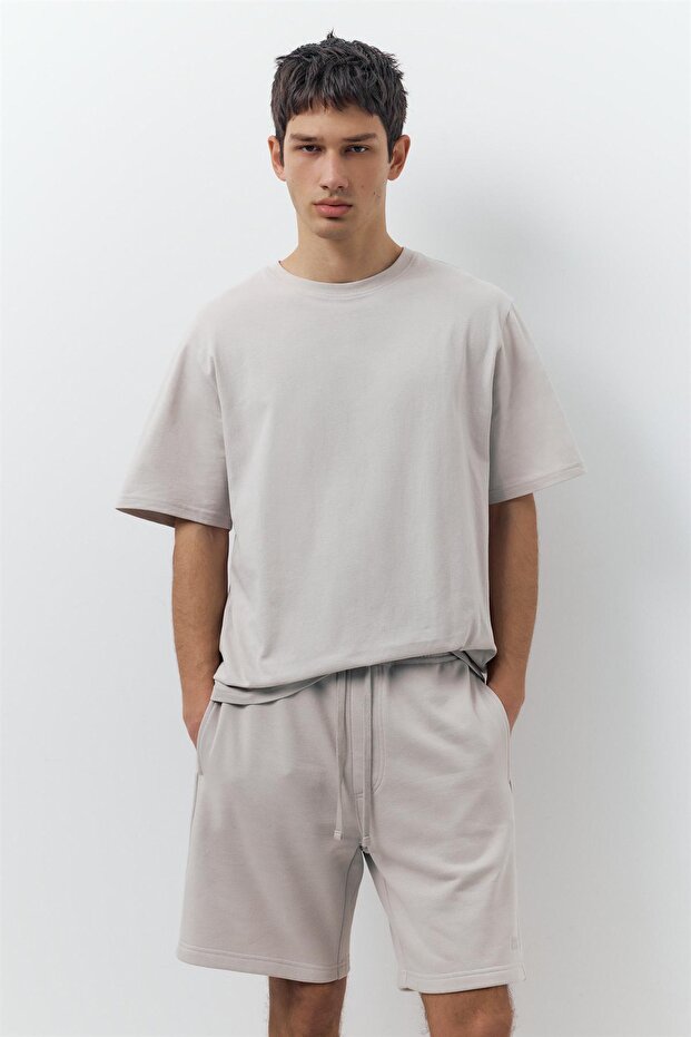 Lastikli belli jogger bermuda şort - 5