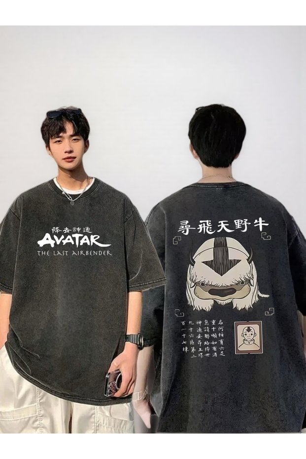 Anime Avatar Printed Unisex Washable Vintage Oversize T-Shirt