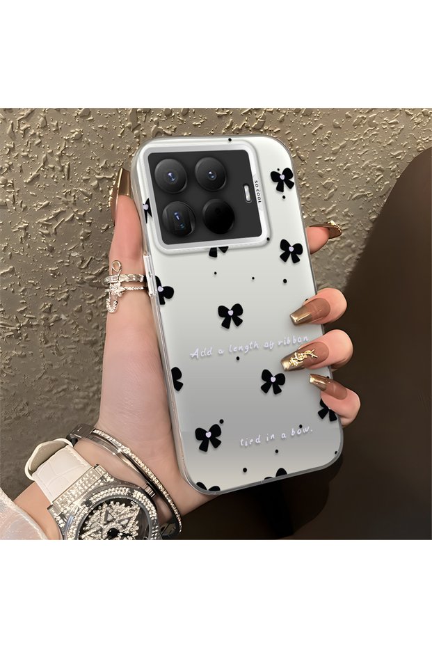 15t Pro Compatible Silicone Edge Hard Back Anti-Fall Phone Case Small Bow