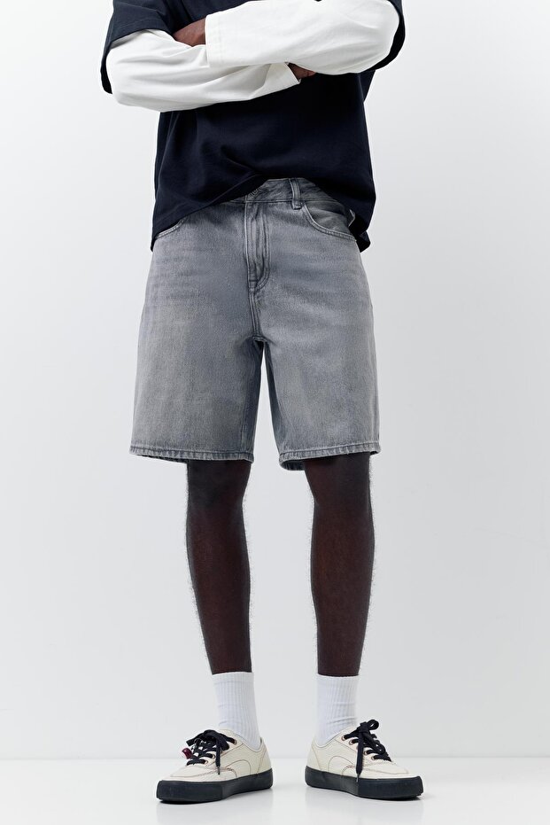 Denim bermuda şort - 2