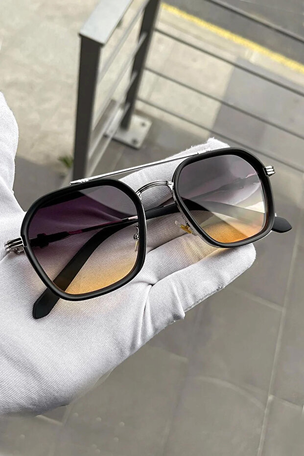 نظارة شمسية رجالية فاخرة، حماية UV400، بإطار من السيليكون