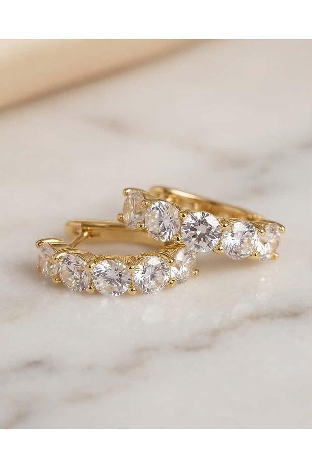 Orya Single Row 5 Stone Steel Xuping Earrings