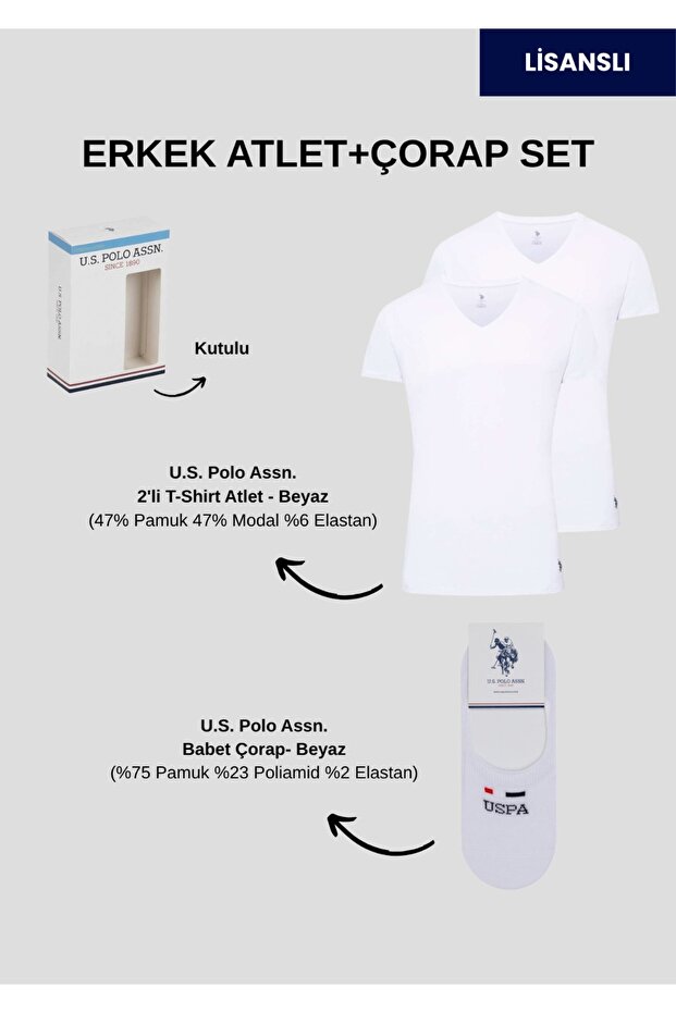 Men'S, Licensed, Uspa, 2-Piece T-Shirt-Tank Top + Socks Set
