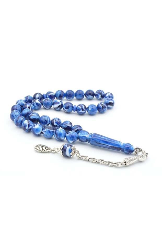 Sphere Cut Maroon Dark Blue Beirut Amber Prayer Beads 10 mm