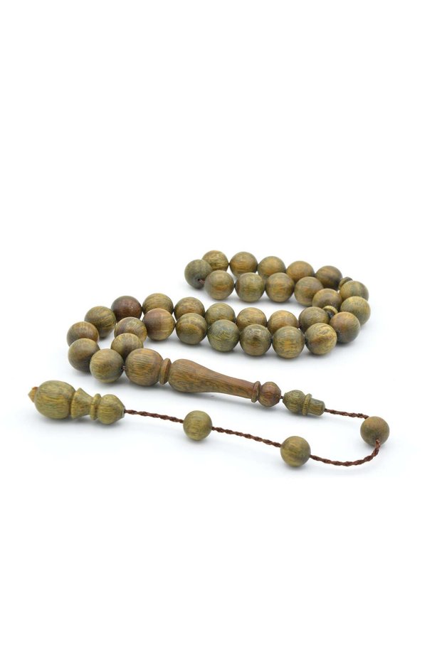 Systematic Globe Cut Large Size Green Rosewood Prayer Beads