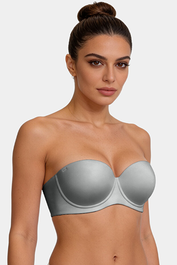 Wireless Half-Support Padded Seamless Strapless Laser Bra