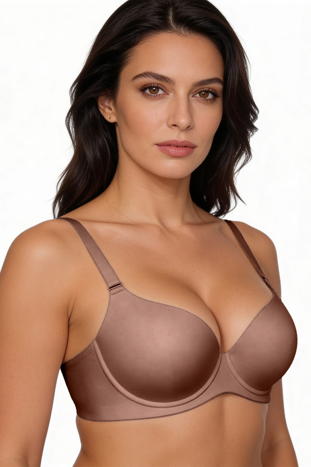 Underwire Gathering Support Non-Padded Seamless Laser Bra