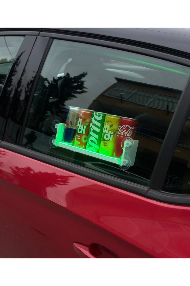 Illuminated (Neon Led) Car Interior Decorative Drink Stand with Suction Cup Green