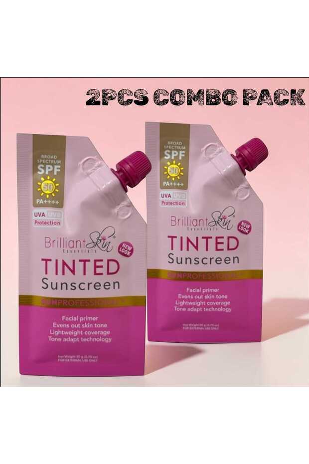 Tinted Sunscreen SPF 50 PA+++ 2PCS COMBO – Lightweight Face Sunscreen with Primer & Natural Coverage