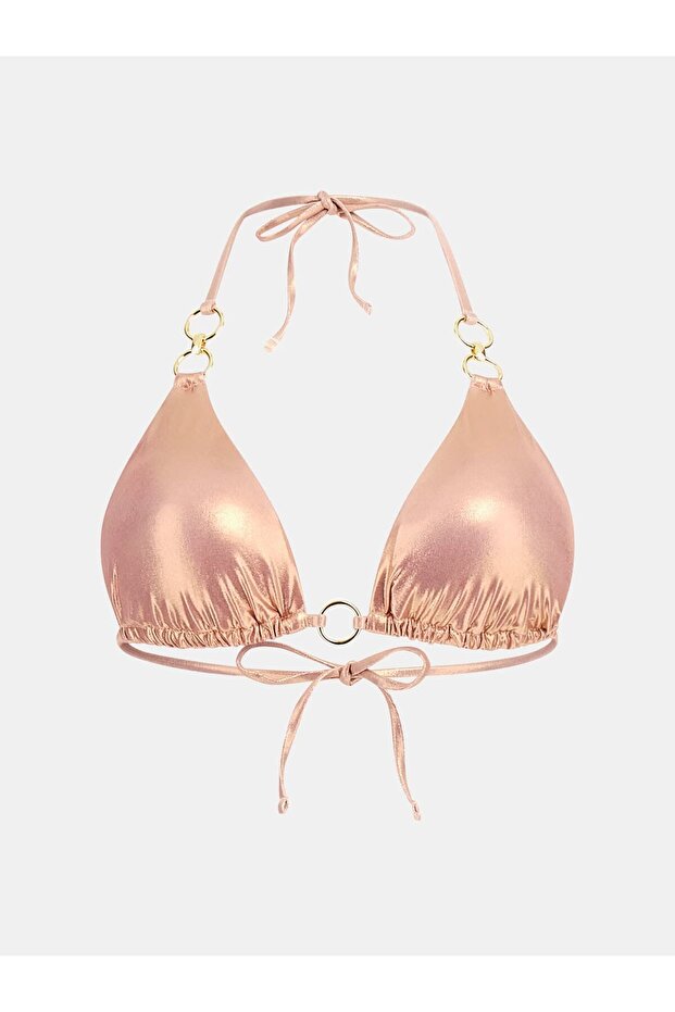 Metallic effect triangle bikini top - 1