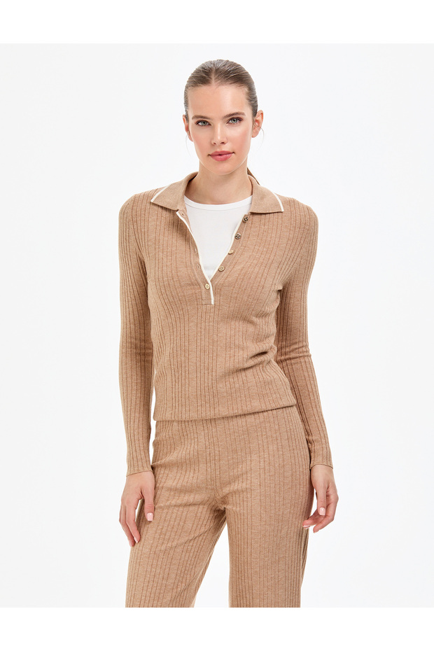 Beige Slim Fit Sweater 50310971-Vr011