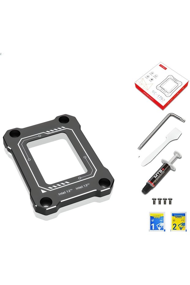 CPU Contact Frame for LGA 1700,Anti-Bending Buckle for Intel 12th/13th/14th Gen,BC1700 Black Edition with MT8 Thermal Paste and Screwdriver