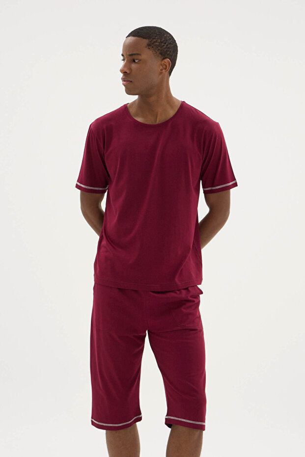 New Season Men's Crew Neck Capri Suit Modern Design
