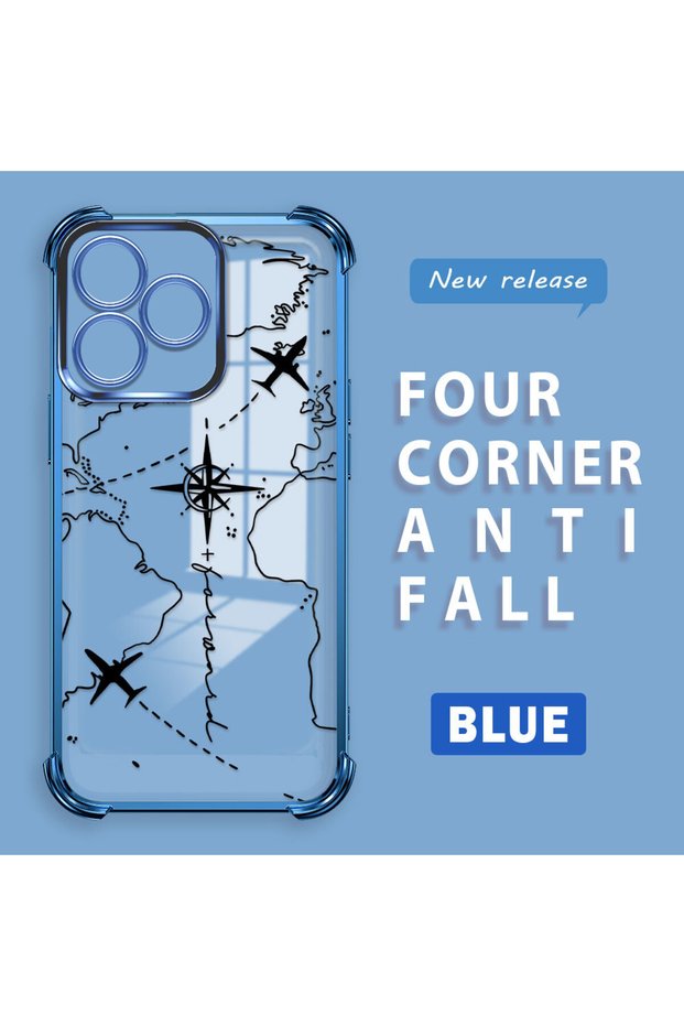 Realme Note 50 4g Compatible Camera Protected Transparent Soft Silicone Phone Case Airplane Pattern