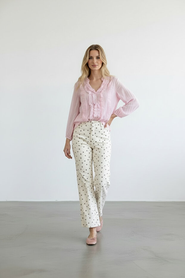 Women's Transparent Ruffled Shirt