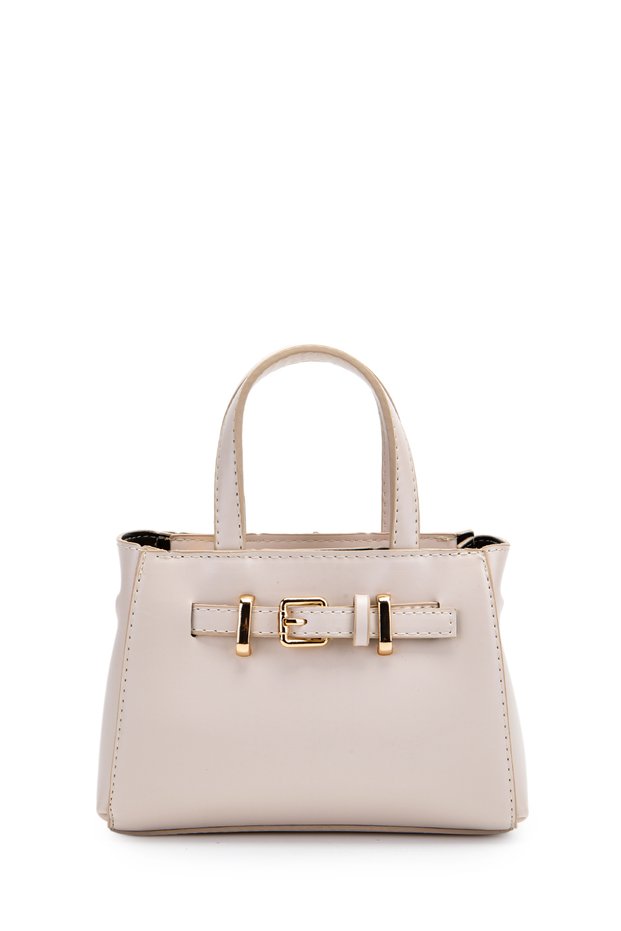 Belt Detailed Mini Nadia Women's Crossbody Bag Cream