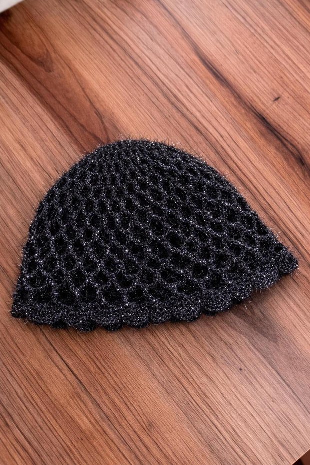 Women's Knitted Mesh Beanie Bandana Glittery Summer Hair Accessory