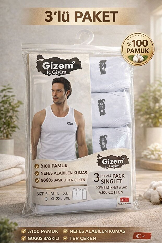 Luxury Combed Cotton Fabric 100% Cotton European Style Men's T-Shirt 3-Pack Premium Package