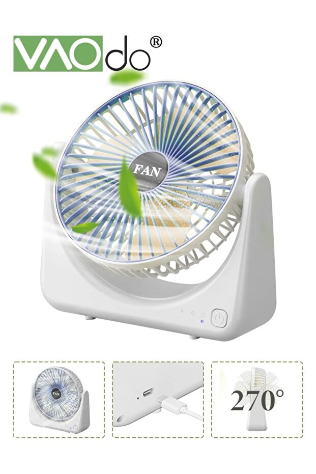 Portable Min Deskop Fan USB Charging 3 Speeds Strong Airflow and Low Decibel Table Fan Good for Stud