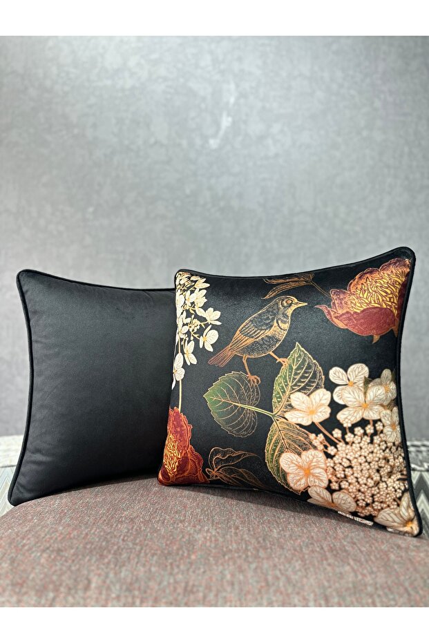 Robin-9372 Black Double Combination 43X43 Kirlent Cover
