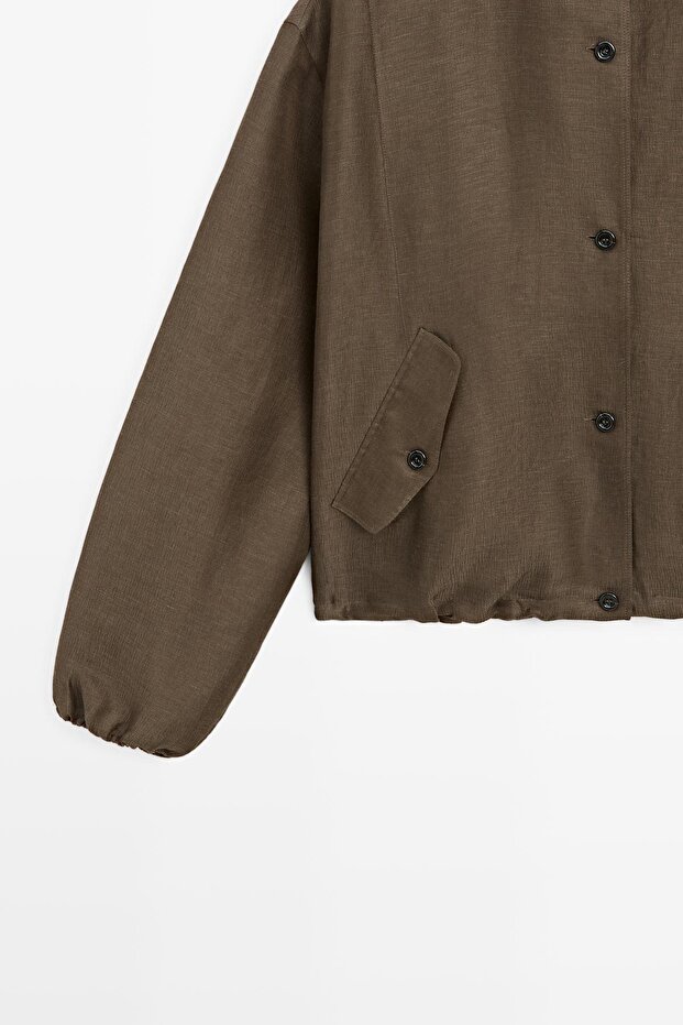 Keten ipek bomber ceket - 7